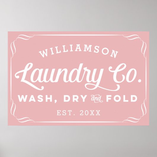 Poster Rose Dusty Personnalisé Laver Laver Plier Sec (Devant)