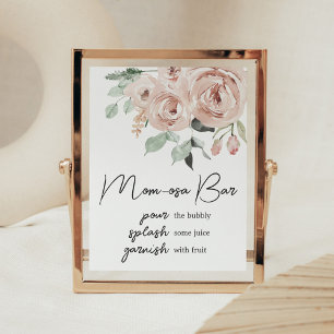 Poster Rose Dusty Rose Son a Girl Baby shower Maman Osa B
