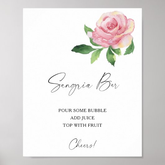 Poster Rose élégante - bar à sangria (Devant)