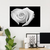 Poster Rose en forme de coeur, noir et blanc (Bureau à domicile)