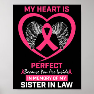 Poster Rose En Mémoire De Ma Soeur En Droit Cancer Du Sei
