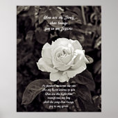 Poster Rose en noir et blanc (Devant)