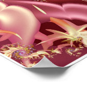 Poster Rose en Spirale Dorée Tourbillon Abstrait Fractal (Coin)