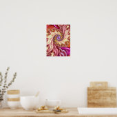 Poster Rose en Spirale Dorée Tourbillon Abstrait Fractal (Cuisine)
