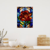 Poster Rose en verre tendu (Cuisine)