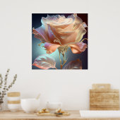 Poster Rose en verre translucide - Pêche (Cuisine)