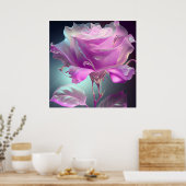 Poster Rose en verre translucide - rose (Cuisine)