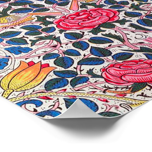 Poster Rose et Bird, William Morris (Coin)