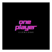 Poster rose et bleu One Player (Devant)