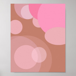 Poster Rose Et Brown Abstrait