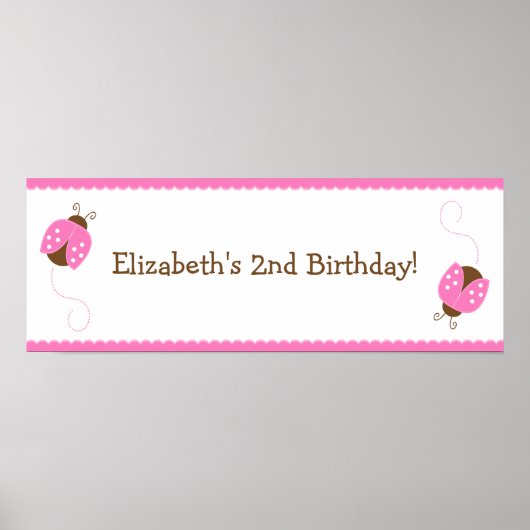 Poster rose et Brown de la coccinelle (Devant)