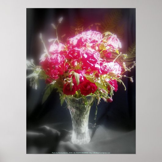 Poster rose et fleur sauvage (Devant)