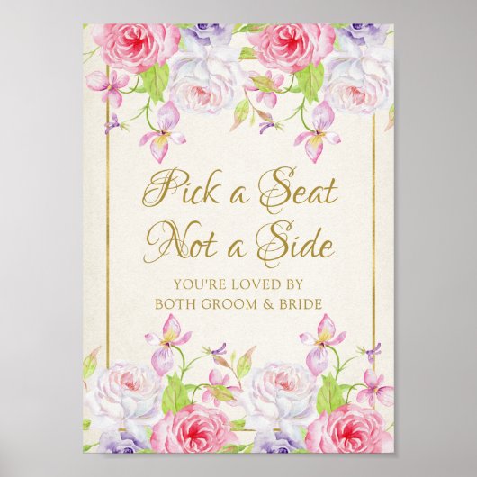 Poster Rose et Gold Confetti Choisir un siège (Devant)