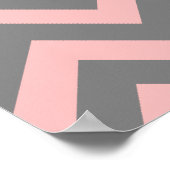 Poster Rose et gris en zigzag (Coin)