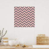 Poster Rose et gris en zigzag (Cuisine)