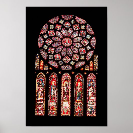 Poster Rose et lancette de la paroi nord (Devant)