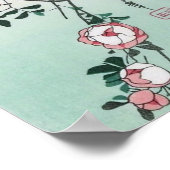 Poster Rose et oiseau bleu, Hiroshige, Ukiyo-e (Coin)