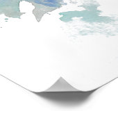 Poster rose et papillon en aquarelle Imprimer (Coin)