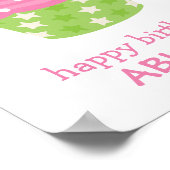 Poster rose et vert Cupcake Imprimer Décor (Coin)