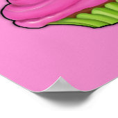 Poster rose et vert Cupcake rose (Coin)