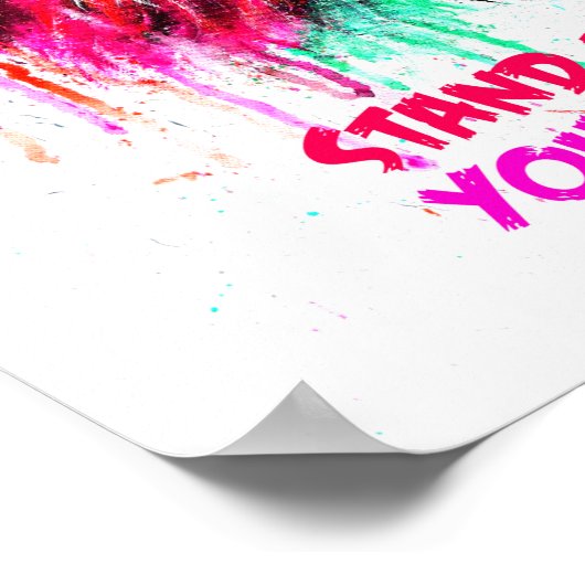 Poster rose et vert - Lion Imprimer. (Coin)