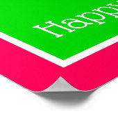 Poster Rose et vert Personnalisé Joyeux Anniversaire Chan (Coin)