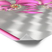 Poster Rose et violet soyeux fractal (Coin)