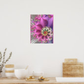 Poster Rose et violet soyeux fractal (Cuisine)