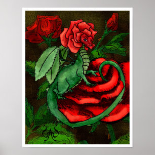 Poster Rose Fairy Dragon