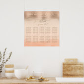 Poster Rose feuille d'or champagne cantaloupe aquarelle (Cuisine)