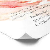 Poster Rose Fleur de Mémoire à l'aquarelle Élégante Chic (Coin)