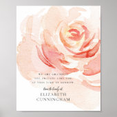 Poster Rose Fleur de Mémoire à l'aquarelle Élégante Chic (Devant)