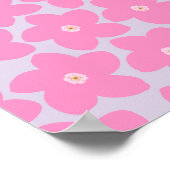 Poster Rose Fleur Rétro Et Violet (Coin)