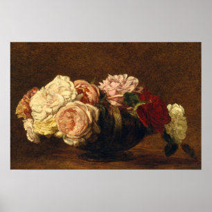 Poster Rose Fleurs encore peinture de vie
