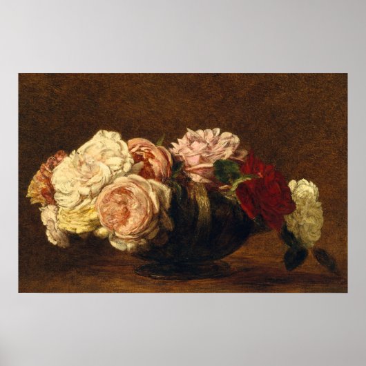 Poster Rose Fleurs encore peinture de vie (Devant)