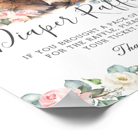 Poster Rose Floral mignon Highland Vache Bébé Déchets Raf (Coin)