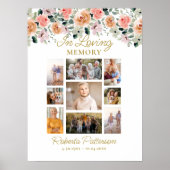 Poster Rose floral photo Collage funéraire Accueil (Devant)