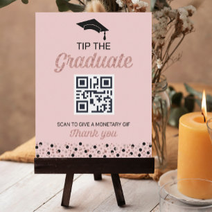 Poster Rose Foil Script Confetti Astuce Le Signe Diplômé
