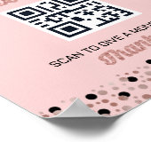 Poster Rose Foil Script Confetti Astuce Le Signe Diplômé (Coin)