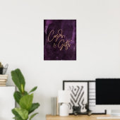 Poster Rose foncé violet or mariage cartes et cadeaux (Bureau à domicile)