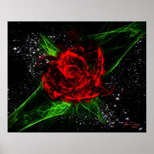 Poster Rose fractal (20x16) (Devant)