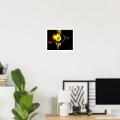 Poster ROSE FRACTAL, brun jaune (Bureau à domicile)