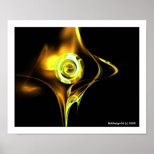 Poster ROSE FRACTAL, brun jaune (Devant)
