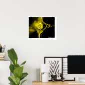 Poster ROSE FRACTAL, jaune (Bureau à domicile)