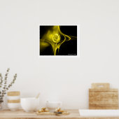 Poster ROSE FRACTAL, jaune (Cuisine)