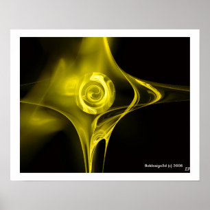 Poster ROSE FRACTAL, jaune