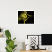 Poster ROSE FRACTAL, jaune (Bureau à domicile)