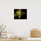 Poster ROSE FRACTAL, jaune (Cuisine)