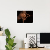 Poster ROSE FRACTAL ,marron (Bureau à domicile)
