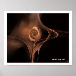Poster ROSE FRACTAL ,marron